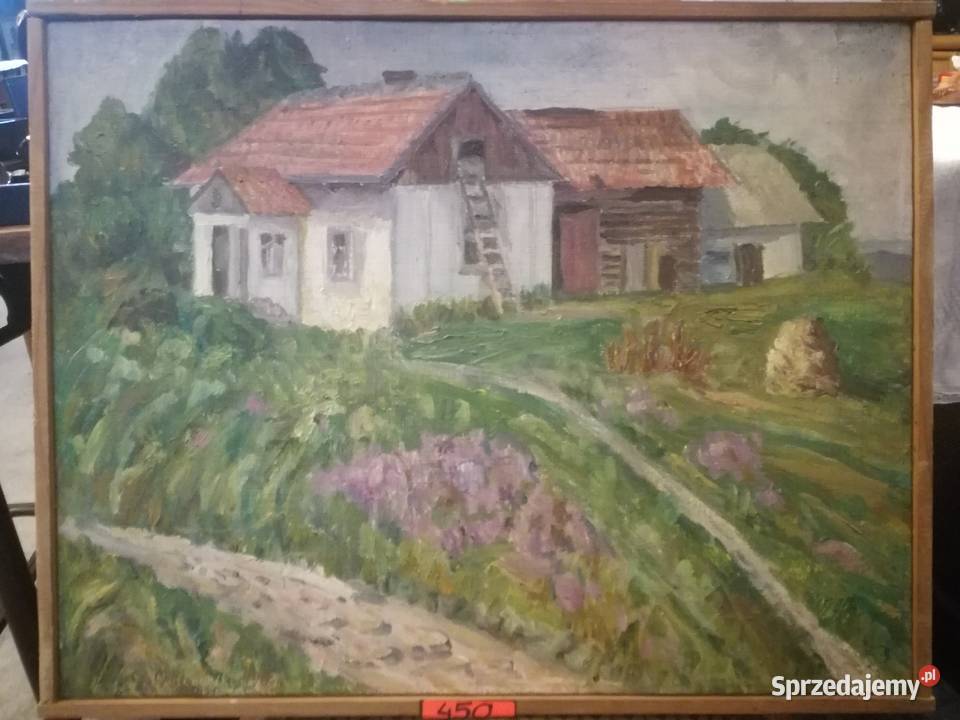 Obraz olejny Cz Mostowski Podgórska Zagroda Kraków