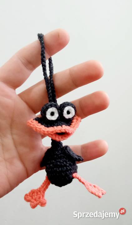 Śmieszna kaczka wykonana na szydełku brelok łódzkie Łask