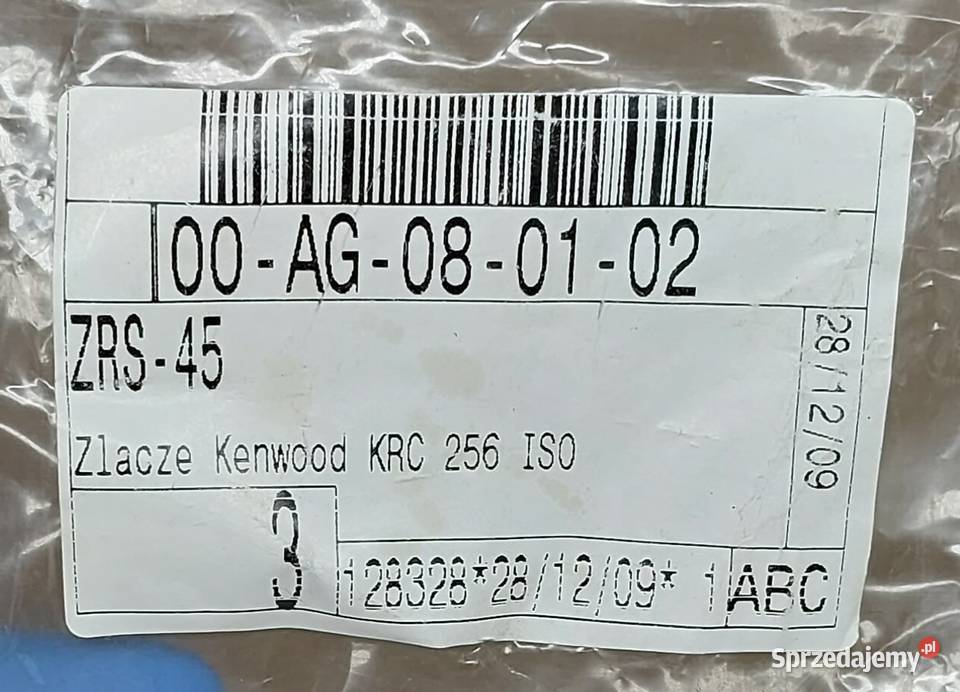 ADAPTER ZŁĄCZE ISO RADIA KENWOOD 16 PIN ZRS45 Mielęcin