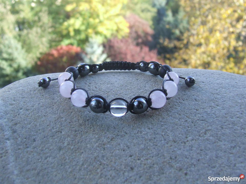 Bransoletka z kwarcu różowego kryształu kwarc