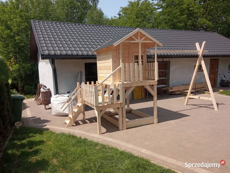 Domek drewniany plac zabaw dzieci Rzeszów