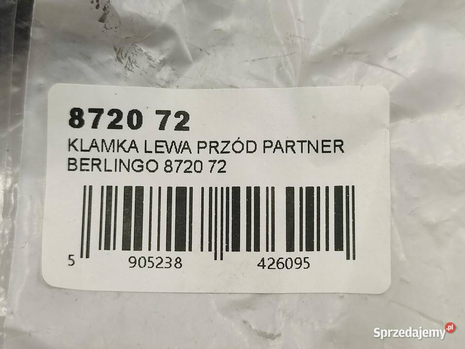 KLAMKA LEWY PRZÓD PARTNER BERLINGO M 5 G