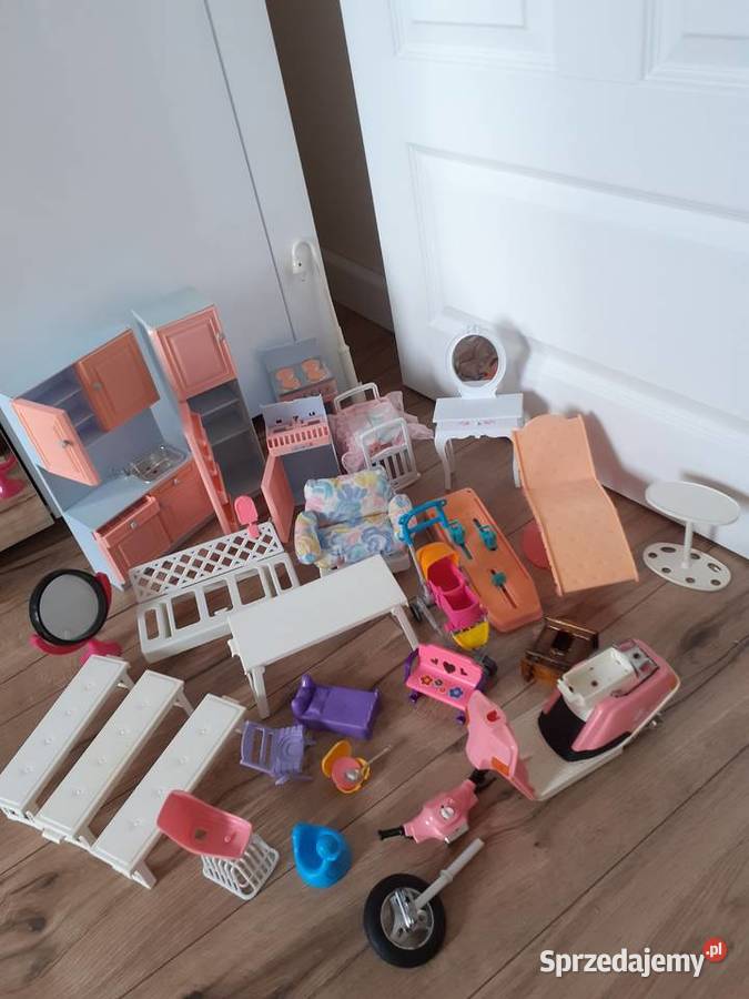 Stary domek barbie lata 8090 lalki i mebelki różowy Gorzów Wielkopolski