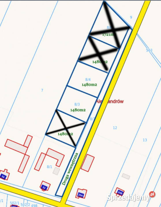 DZIAŁKI NA SPRZEDAŻ Aleksandrów gm Jakubów pow