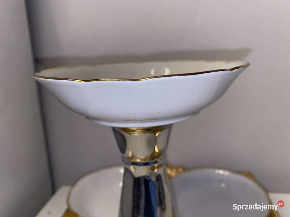 trzy porcelanowe małe półmiski półtalerze małopolskie Kraków
