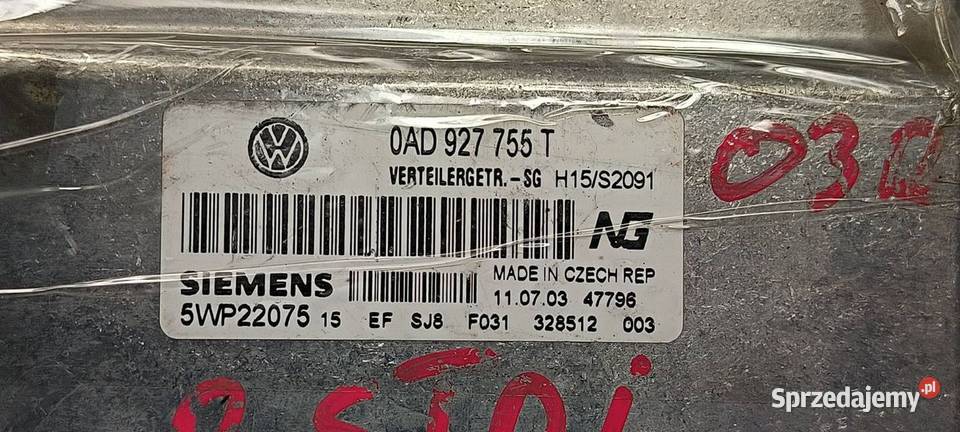KOMPUTER VOLKSWAGEN TOUAREG 0AD927755T