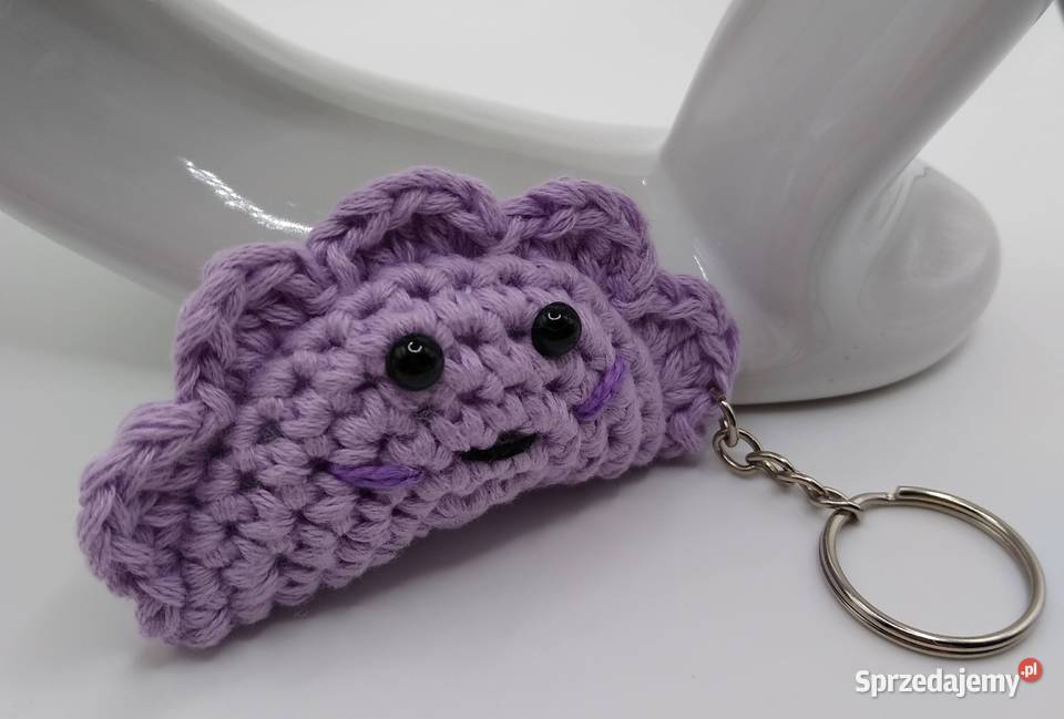 Brelok Pierożek Pieróg Pastelowy Fiolet Crochet Gdańsk