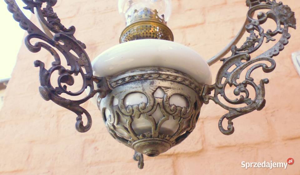 Przedwojenna Lampa Naftowa Wisząca Katowice