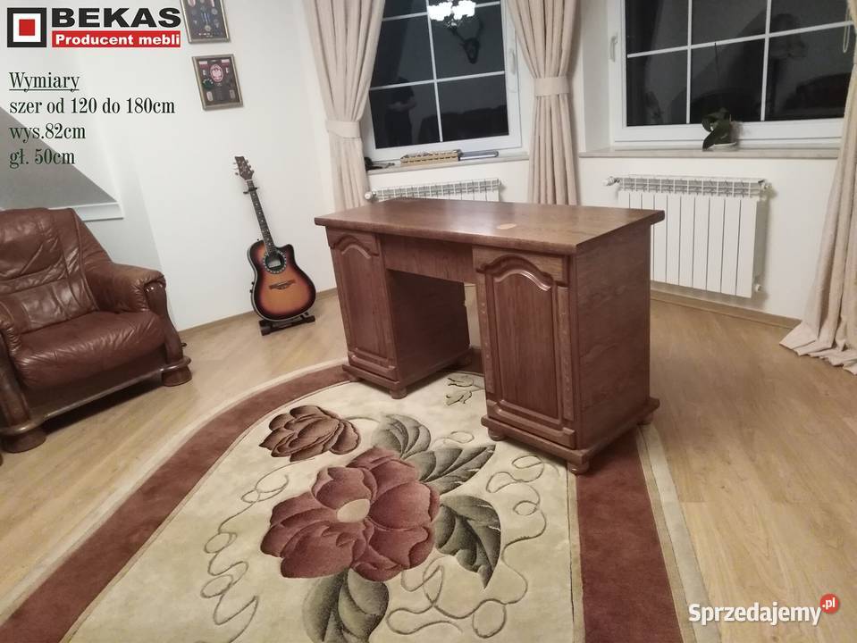 Stylowe Biurko z Sejfem Wbudowany Sejf Bekas 140cm Katowice