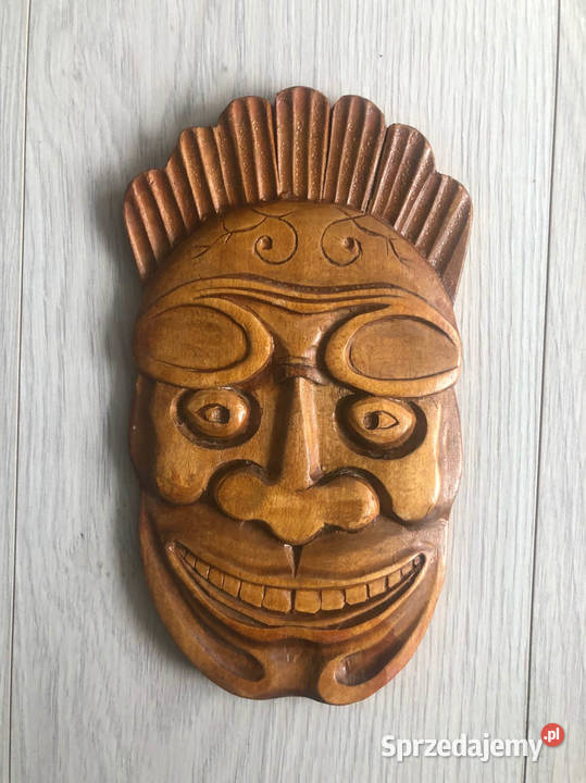 Drewniana maska dekoracyjna rękodzieło Kielce