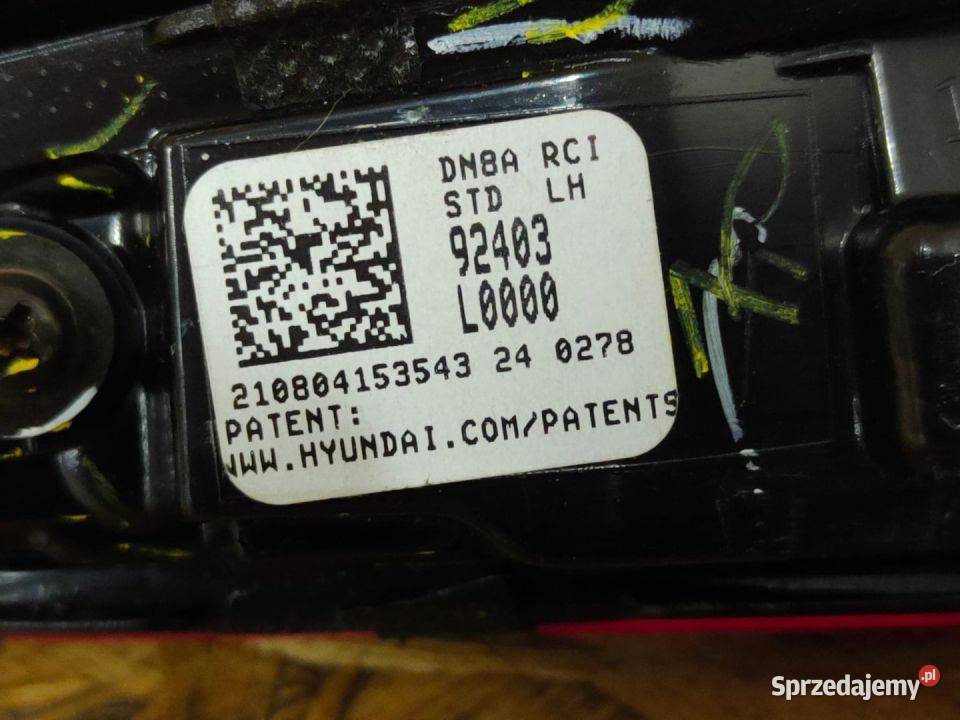 Lampa Tylnej Klapy Lewa Hyundai Sonata DN8 2019 Pleszew