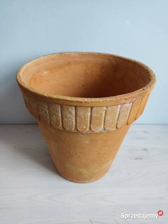 Stara donica gliniana ceramiczna fi 28 Donice opolskie Głuchołazy