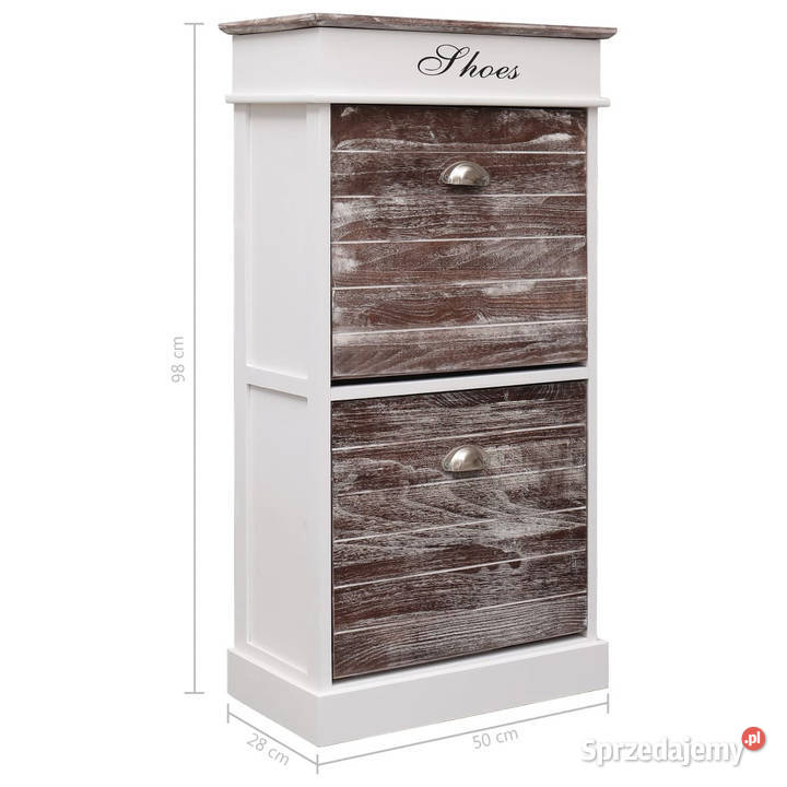 Szafka na buty brązowa 50 x 28 x 98 drewno Warszawa