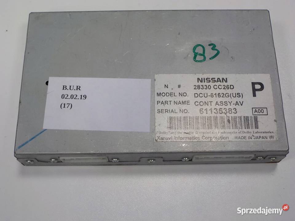 MODUŁ STEROWNIK GPS NISSAN MURANO Z51 28330CC26D Układ elektryczny Nowy Tomyśl