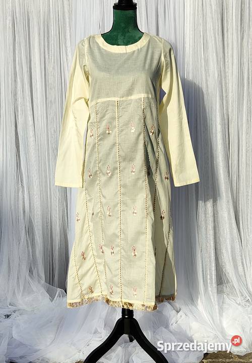Długa sukienka bawełniana L 40 haftowana zachodniopomorskie Szczecin