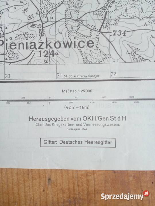 Mapa niemiecka Raba Wyżna i małopolskie sprzedam