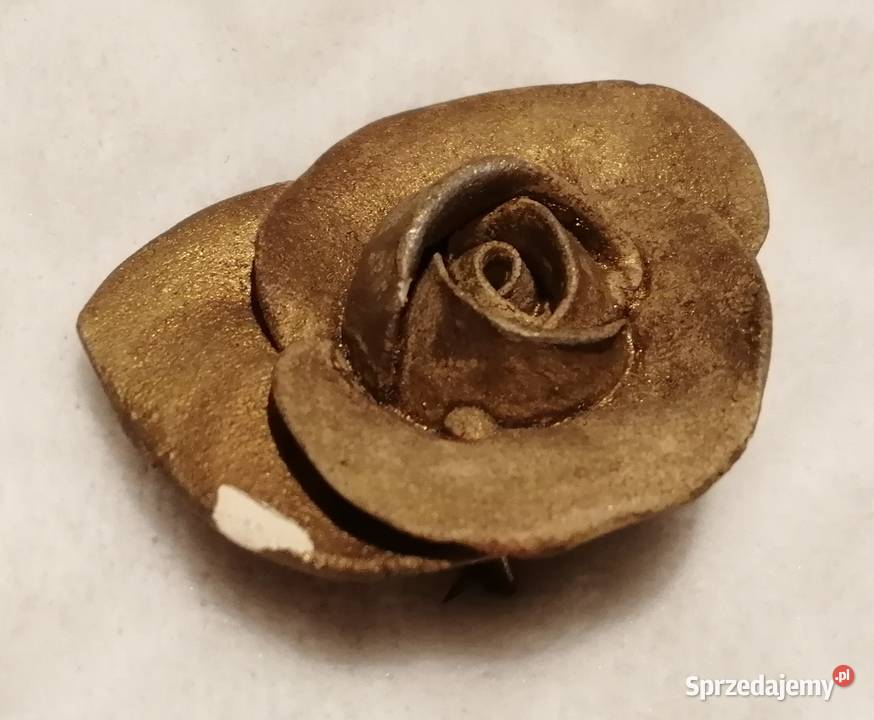 Przypinka broszka złota kwiat róża 43 Biżuteria Czeladź