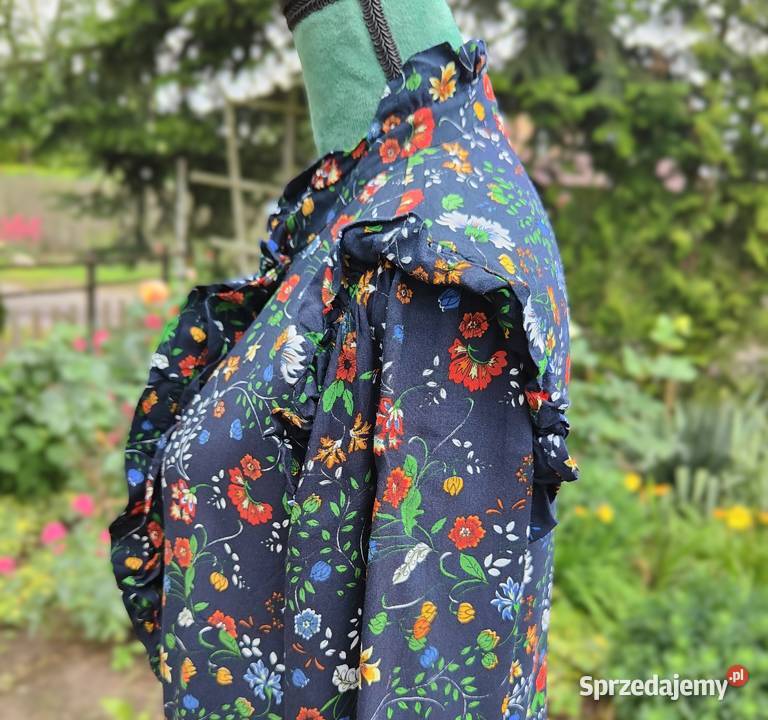 Sukienka HM 44 XXL wiskoza granatowa w kwiaty Rozmiar 44(XXL) zachodniopomorskie