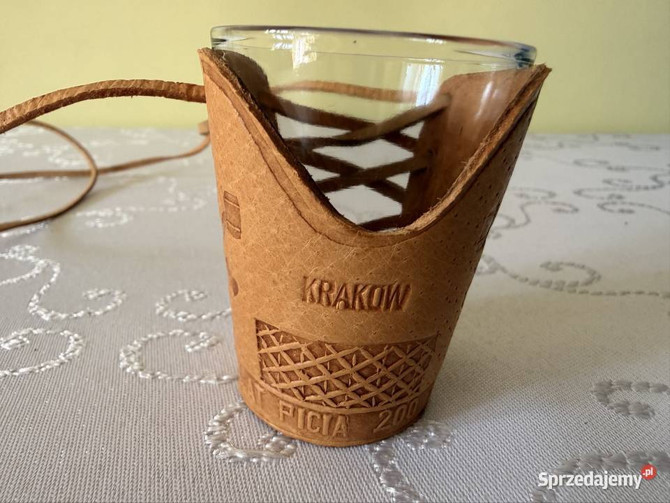Kieliszek imprezowy pamiątkowy Kraków skóra Czerwionka-Leszczyny