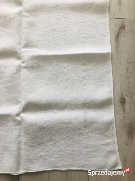 Duży biały obrus 120x50 len sprzedam
