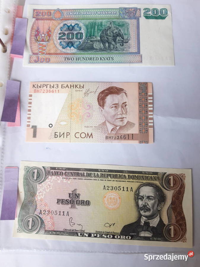 Banknot kolekcjonerski Dominikana Kirgistan Antyki śląskie Ruda Śląska