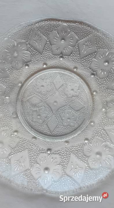 Patera wzór Bratki Lubelskie Huty Szkła PRL Koźminek