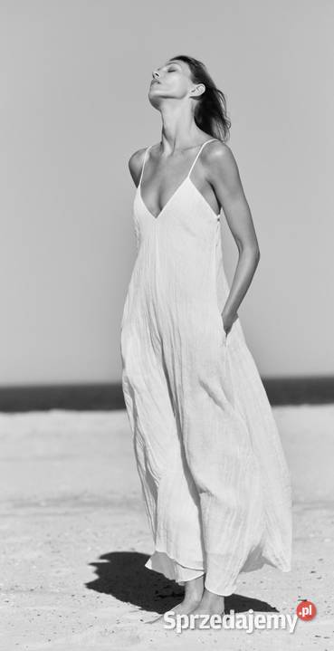 Lniana sukienka długa maxi Zara L kieszenie nowa Odzież damska Warszawa sprzedam