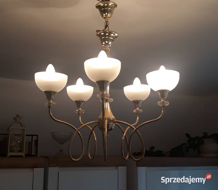 Piękny złoty żyrandol Szczecin