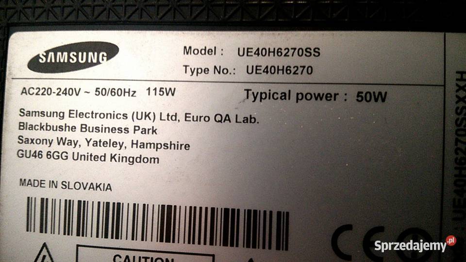 samsung ue40h6270ss smart tv pilot stopka LED Nowa Sól