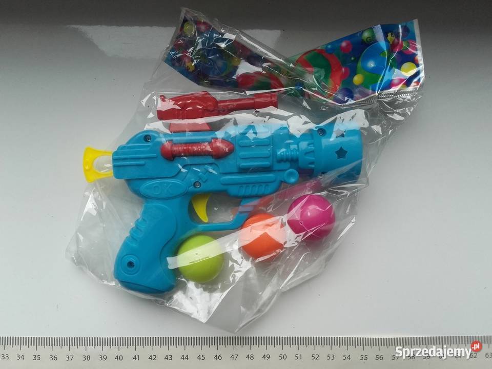Pistolet zabawka na lekkie piłeczki plastikowe żółty/złoty Pozostałe kujawsko-pomorskie Bydgoszcz
