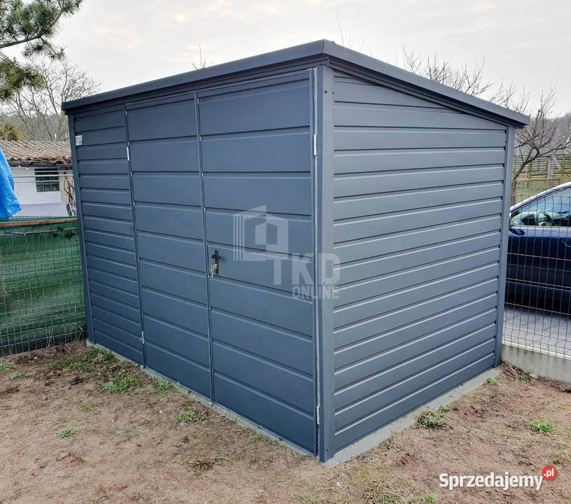 Domek Ogrodowy Schowek 25x2 brama Antracyt dach samodzielny Niepołomice