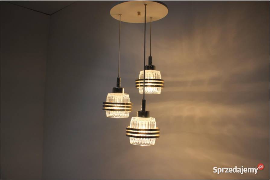 Żyrandol kaskadowy midcentury modern Pokrok Lampy wiszące mazowieckie Warszawa