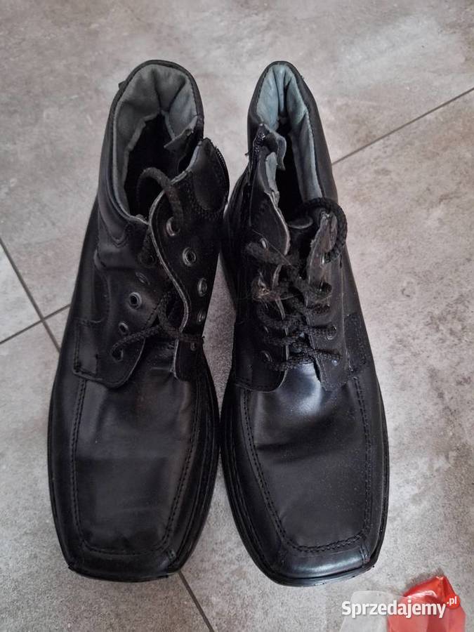 Okazja Eleganckie męskie buty 42 zimowe ze skóry