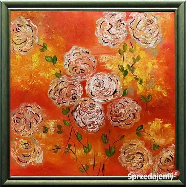 Obraz olejny Róże abstrakcja Lublin
