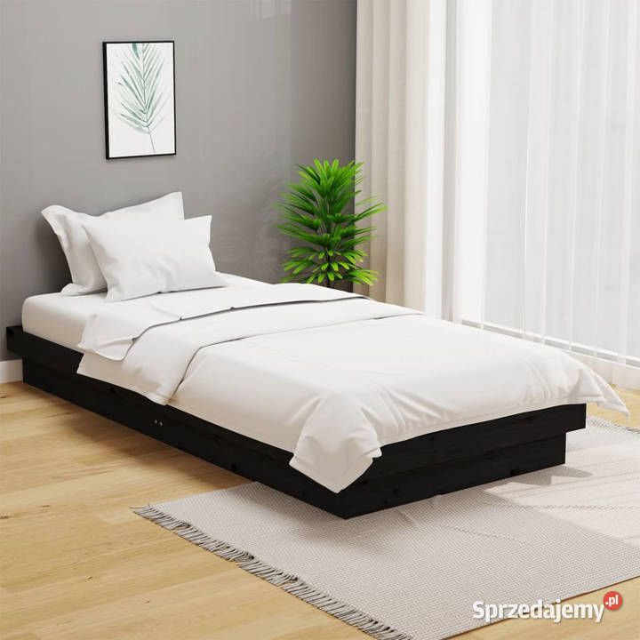 Rama łóżka czarna lite drewno 100 x 200 WM819901 Warszawa sprzedam