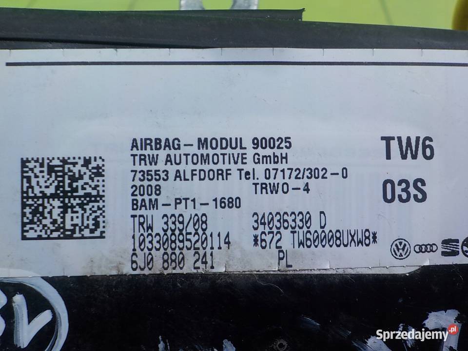 IBIZA IV 6J 14 B 09r HB 5D AIRBAG poduszka mazowieckie