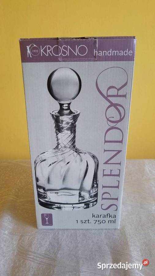 Karafka splendor na whisky 750ml Krosno handmade przezroczysty podlaskie Białystok