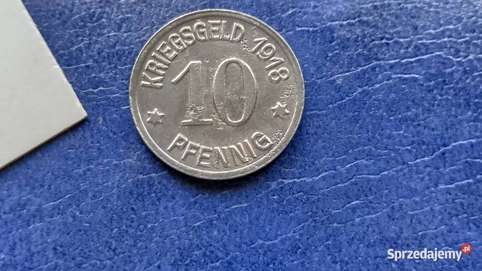 Stare monety 10 fenig 1918 Kolblencja Niemcy Numizmatyka