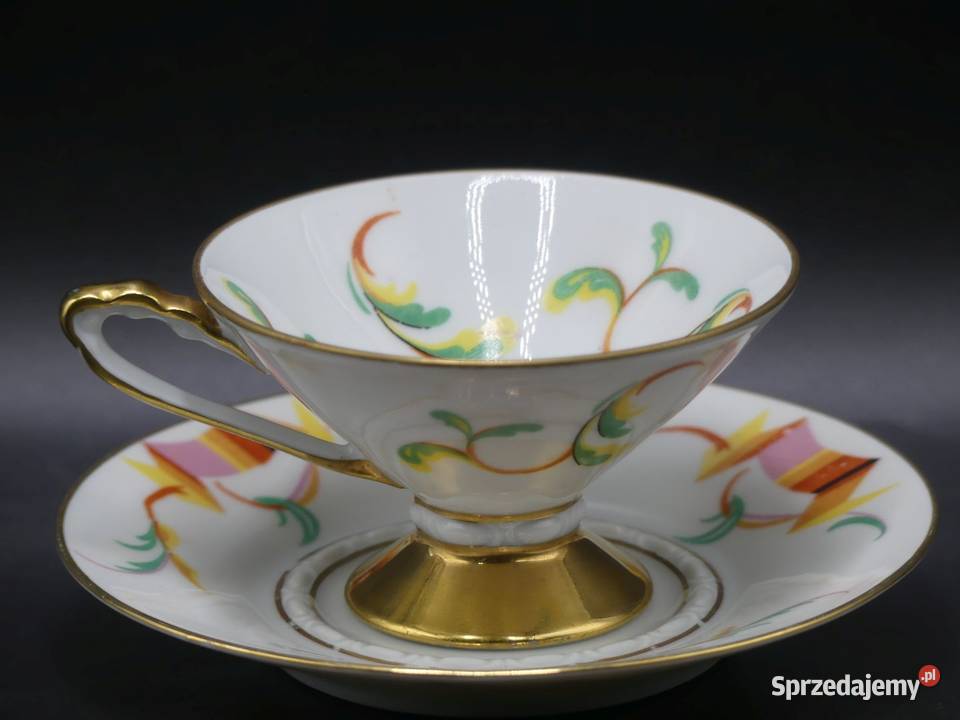 Komplet do mokki art deco Sorau Żary stan niemal Poznań