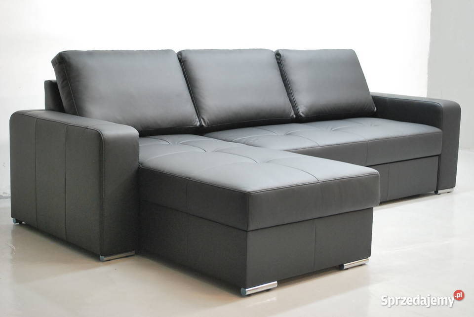 czarny SKÓRA NATURALNA NAROŻNIK Z FSPANIA6605