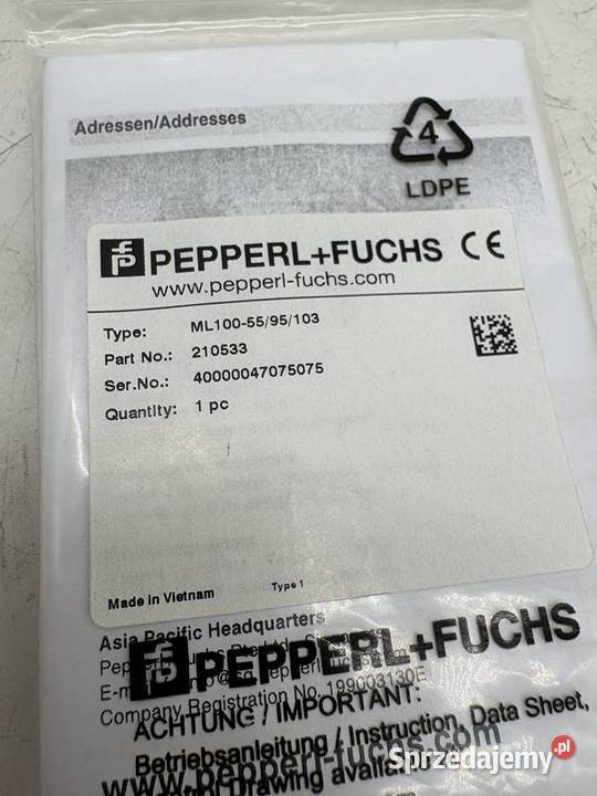 Pepperl Fuchs ML1005595103 210533 Czujnik Warszawa