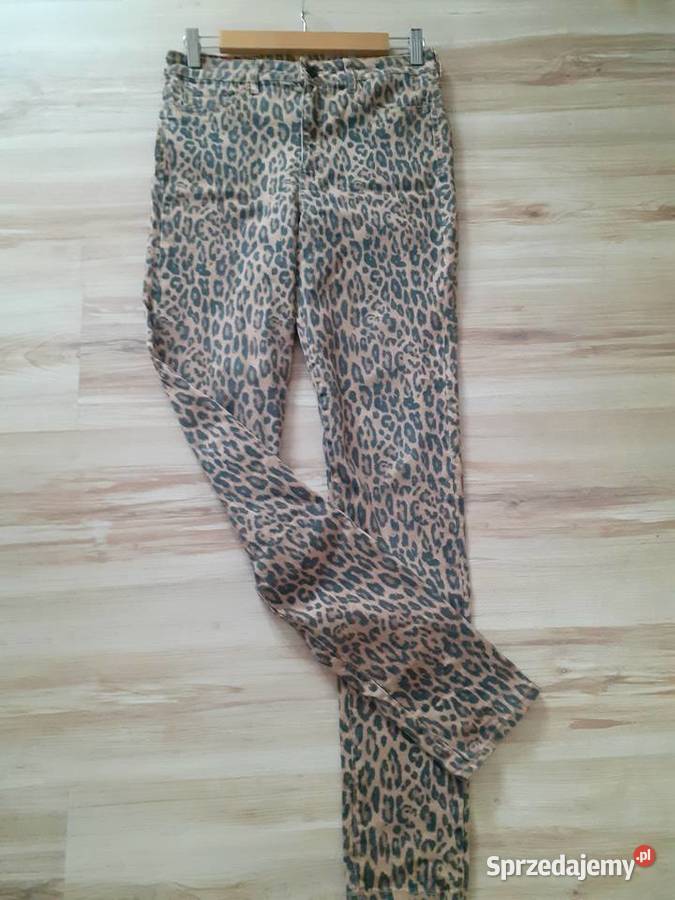 spodnie jeansowe w panterkę S Spodnie pomorskie Gdańsk sprzedam