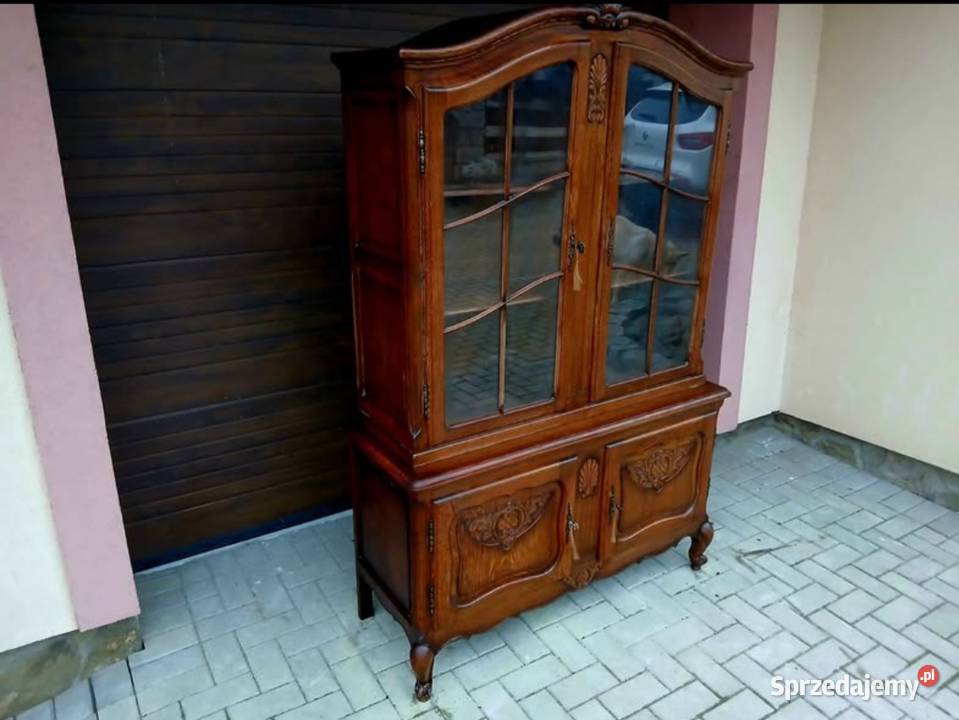 Witryna Biblioteczka Komoda Ludwikowska Stylowa dolnośląskie Kamienna Góra