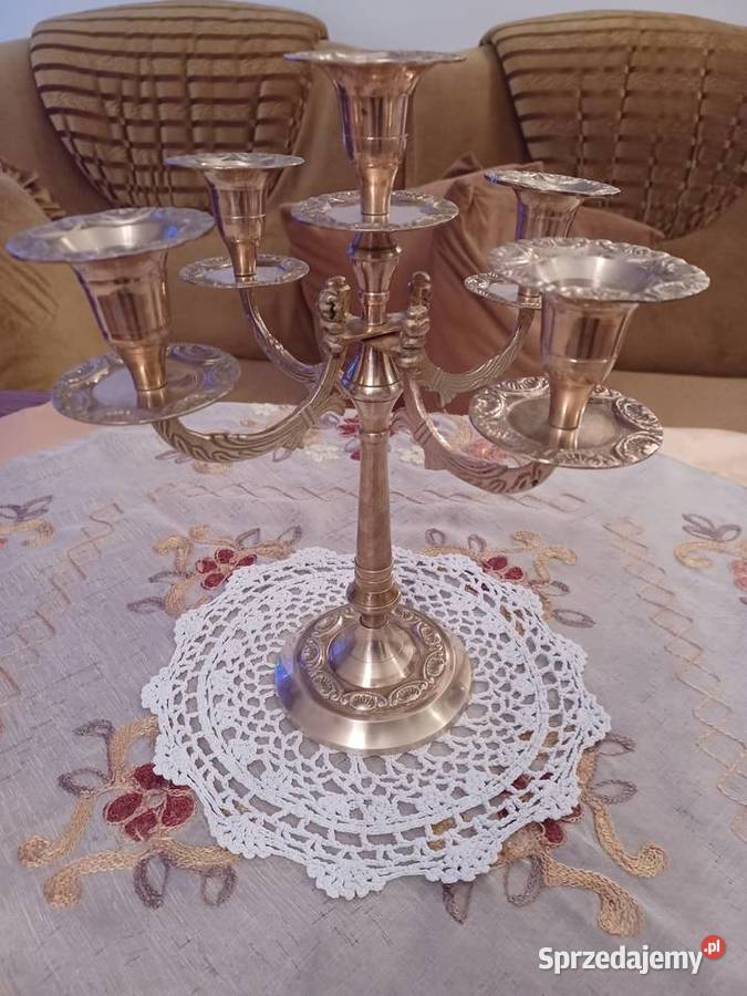 Piękny duży świecznik mosiężny wielkopolskie Poznań sprzedam