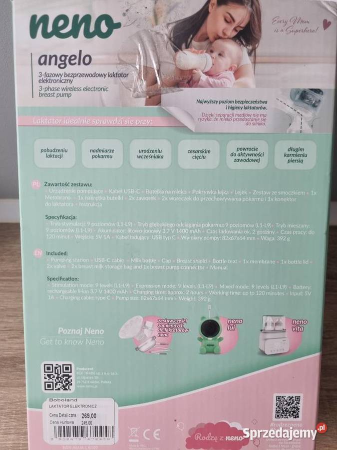 Laktator elektryczny neno angelo Karmienie Stargard