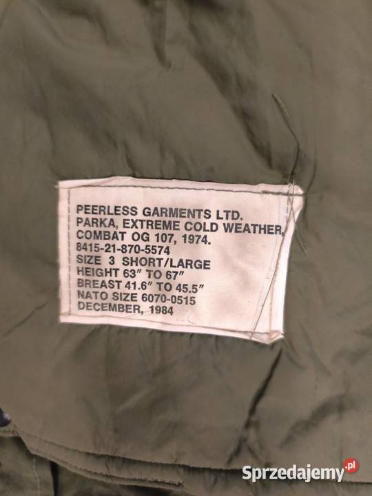 Kurtka wojskowa amerykańska M71 Zebrzydowice sprzedam