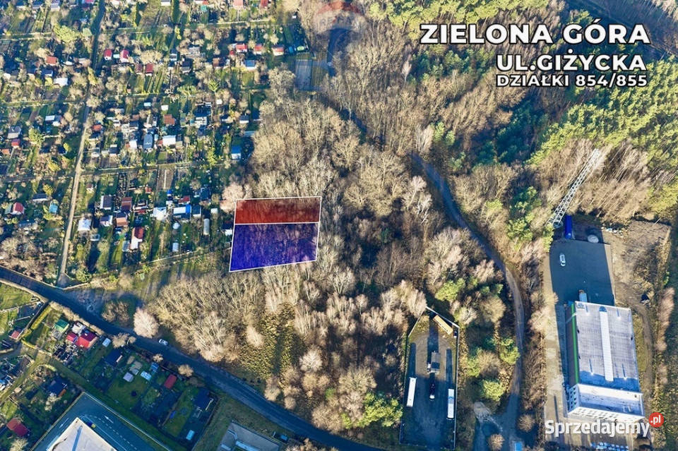 Działki mieszkaniowousługowe MPZP utwardzona Zielona Góra sprzedam