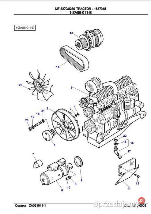 Katalog części MF 8210 8220 8250 sprzedam