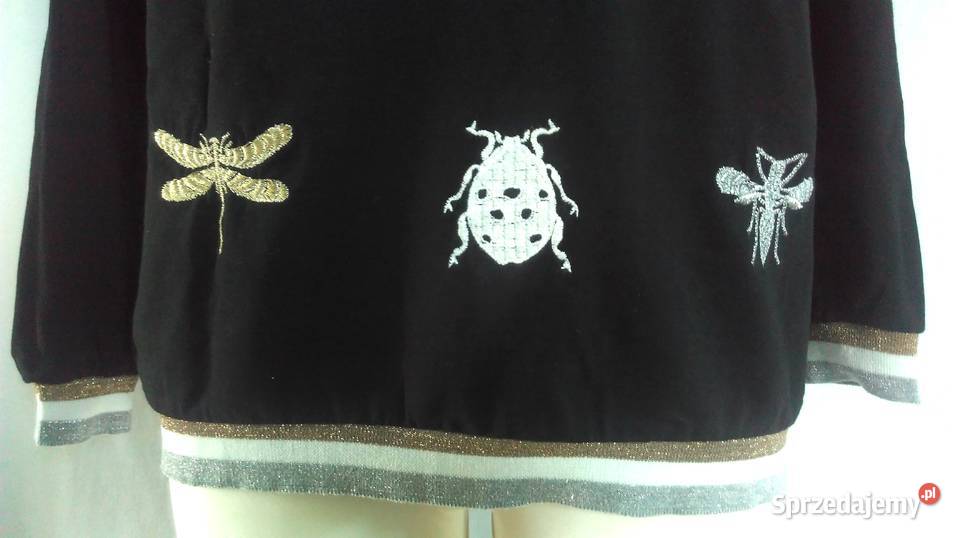 Bluza czarna Bluzka r 38 Serek rękaw 78 Moda i Styl Białystok