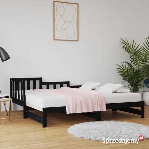 vidaXL Łóżko rozsuwane czarne 2x90x190 SKU820750 mazowieckie Warszawa